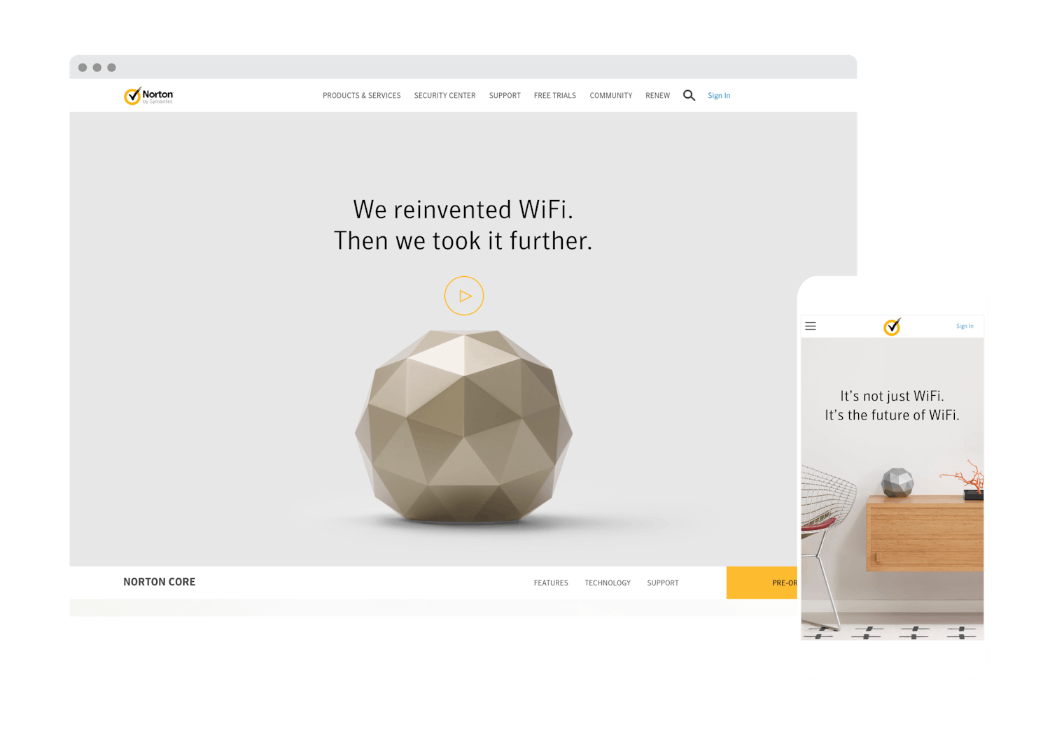 Norton Core Mockups Browser Phone